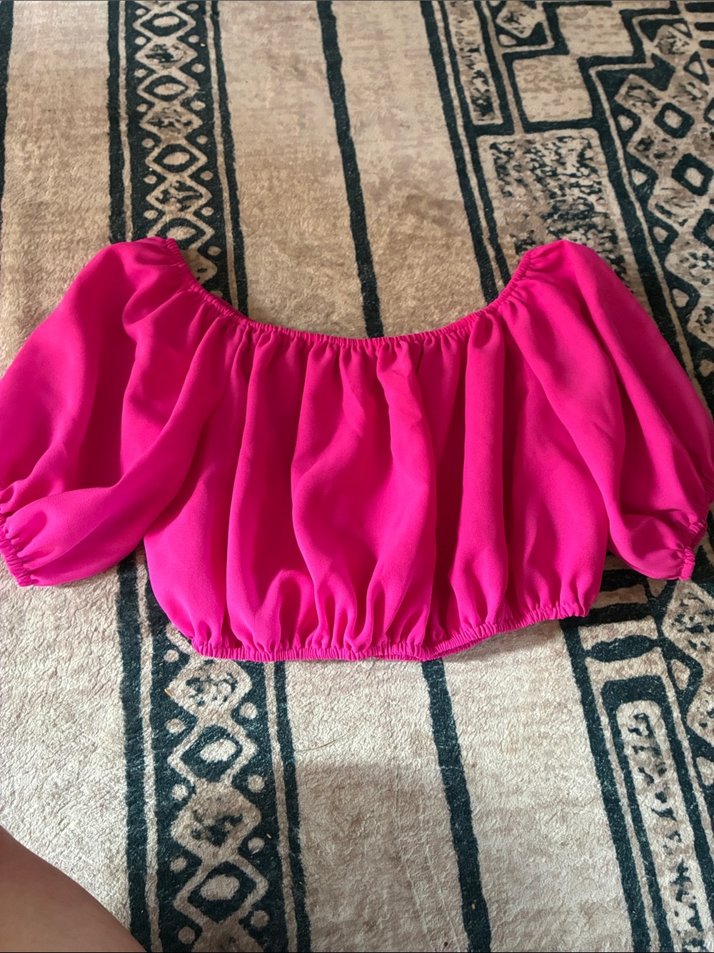 SHEIN Hot Pink Off-Shoulder Crop Top